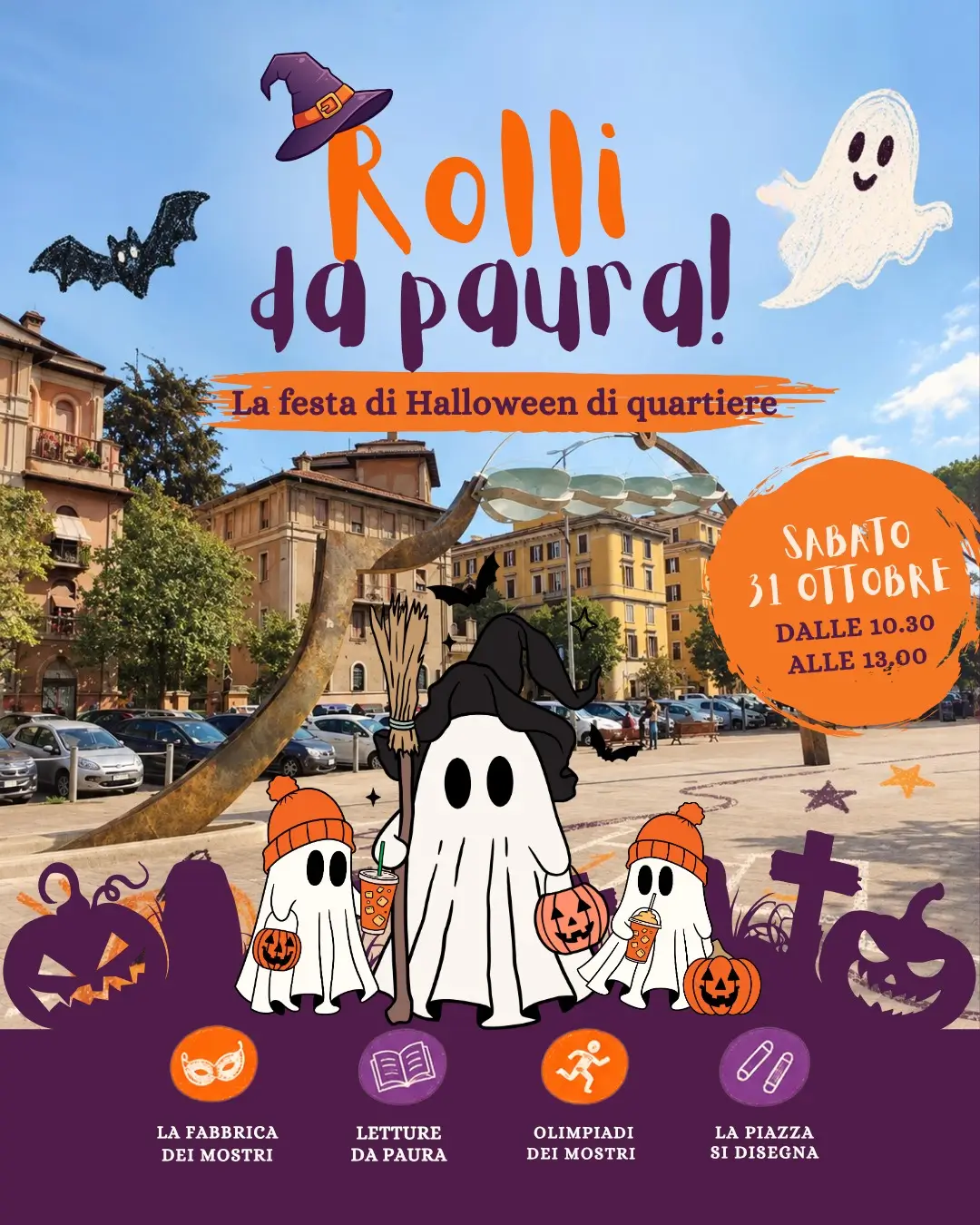 Sabato 31 ottobre 2026 dalle ore 10:30 alle 13:00 festa di Halloween a Porta Portese, Trastevere, Roma
